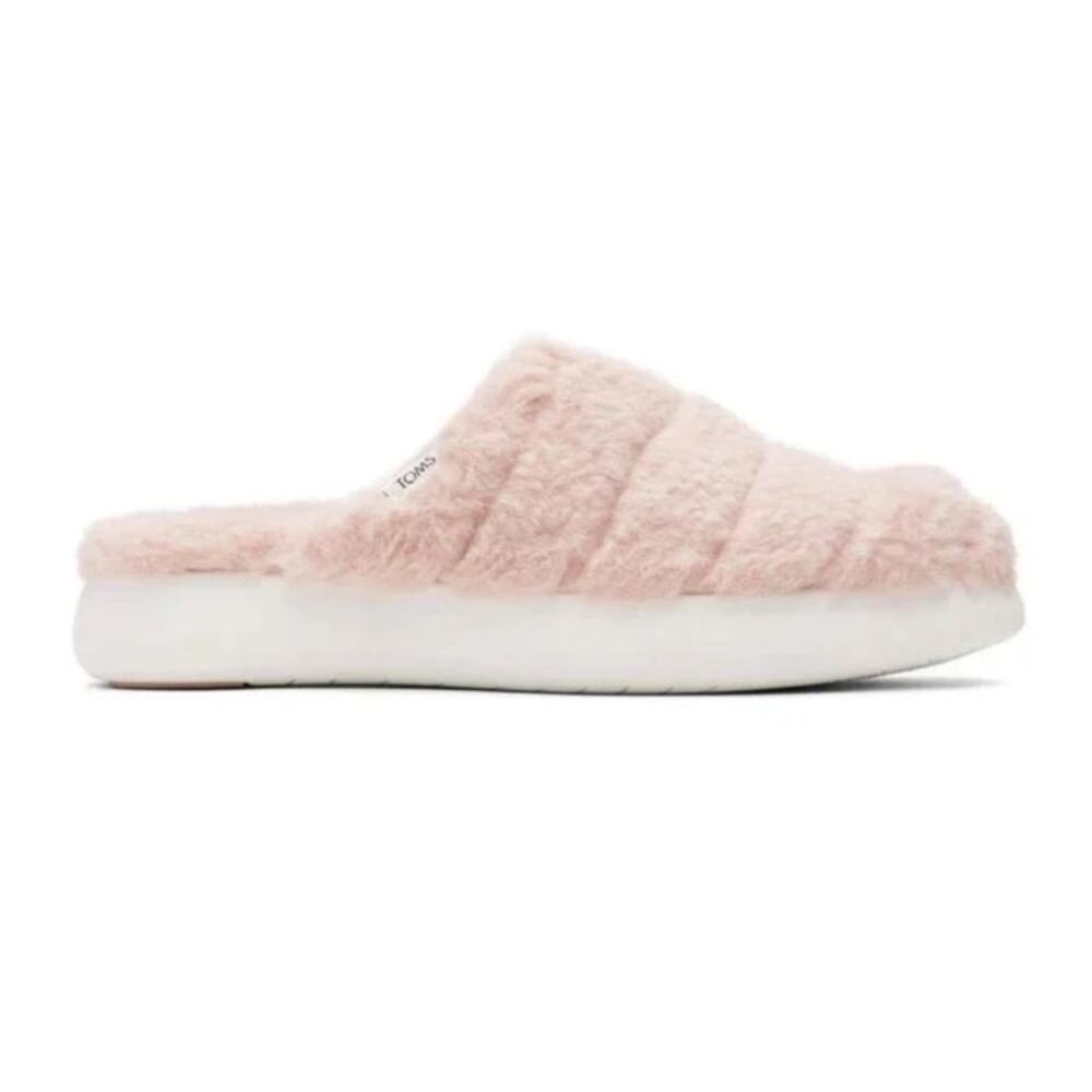 Toms | Size 7 Slippers Alpargata Mallow Mule Rose Smoke Faux Fur Pink - Picture 2 of 12
